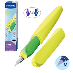 Pióro wieczne Twist dla dzieci prawo/lewo żołte zielone Neon Yellow PELIKAN