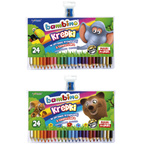 Kredki ołówkowe grube Jumbo 24 kolorów + temperówka BAMBINO