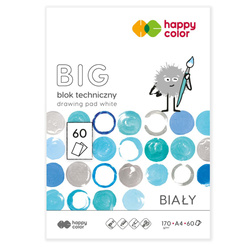 Blok techniczny biały A4 BIG 60 kartek 170g/ m2 HAPPY COLOR