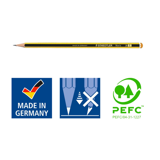 Ołówek drewniany 2B bez gumki Noris STAEDTLER