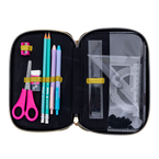 Piórnik potrójny wyposażenie 46el Jumbo futrzany kotek Fluffy Kitty ASTRA