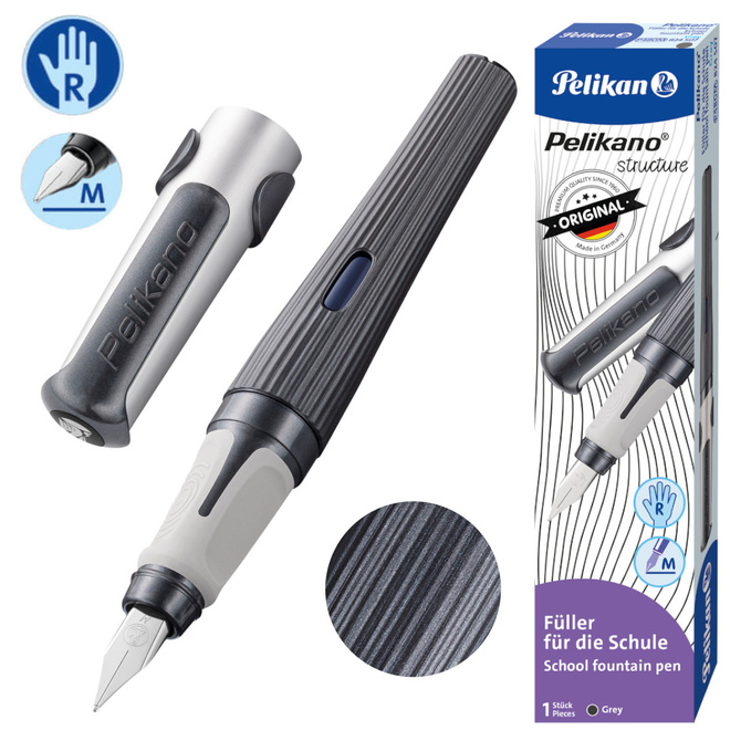 Pióro wieczne dla praworęcznych Pelikano Structure P480 szare Grey PELIKAN