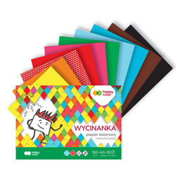 Papier kolorowy błyszczący wycinanka A5 10 kartek 100g/ m2 HAPPY COLOR