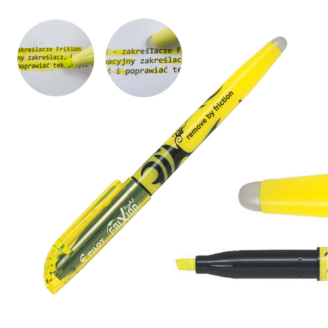 Zakreślacz FriXion wymazywalny ścieralny 4mm żółty PILOT