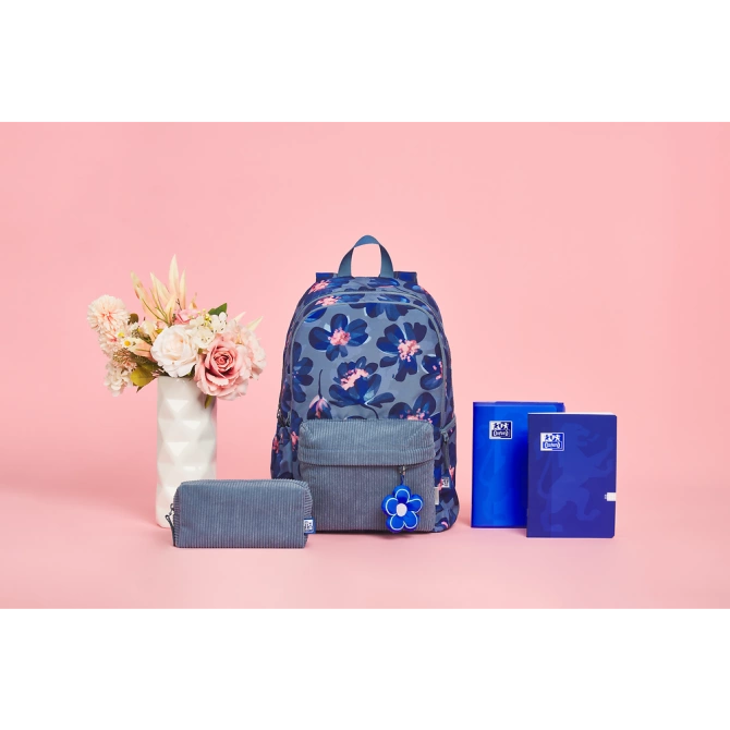 Plecak szkolny młodzieżowy niebieski kwiatki 26l Bloom OXFORD