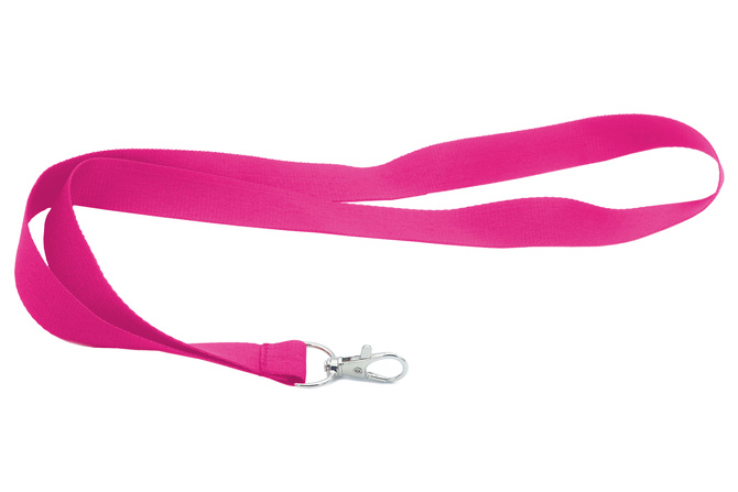 Smycz do identyfikatora na szyję 2cm karabińczyk długość 90cm różowa