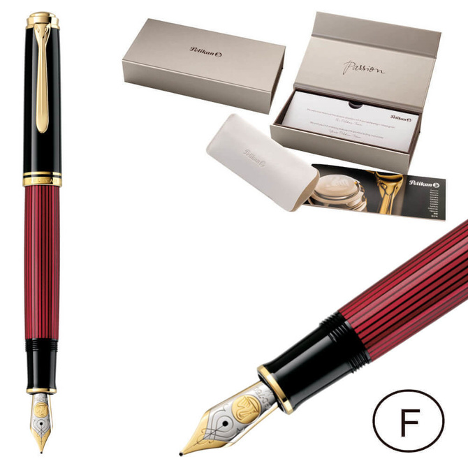 Pióro wieczne Souverän M800 F Black-Red na prezent premium FWI PELIKAN