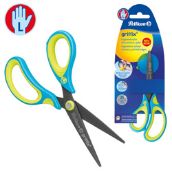 Nożyczki GRIFFIX tytanowe dla leworęcznych 14,5cm PELIKAN