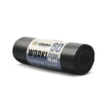 Worki na śmieci odpady zmieszane mocne czarne LDPE ATEST 60l 10szt SIPEKO