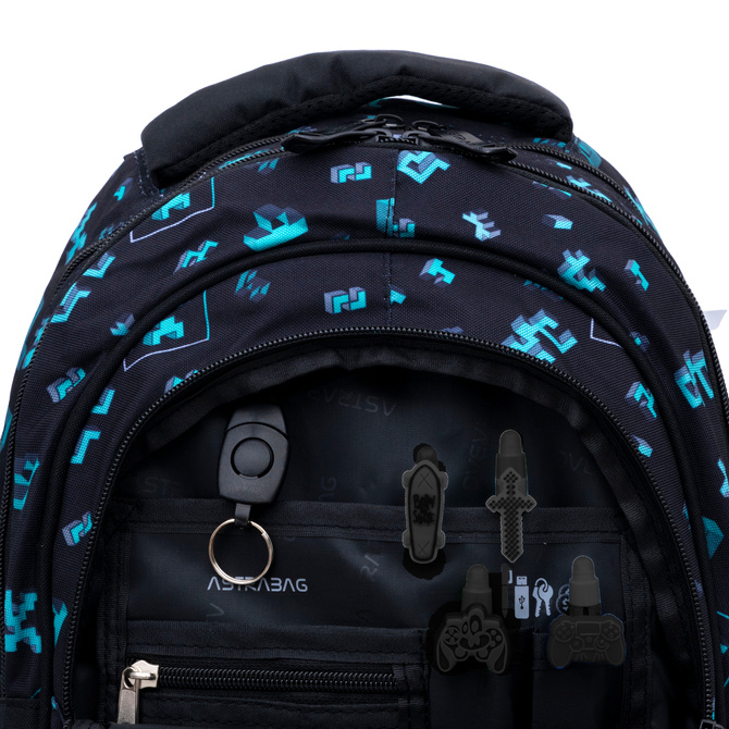 Plecak szkolny Minecraft Dark Pixel AB330 3 komorowy 20l ASTRABAG