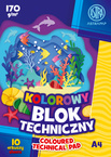 Blok techniczny A4 kolorowy 10 kartek 170g/m2 ASTRA