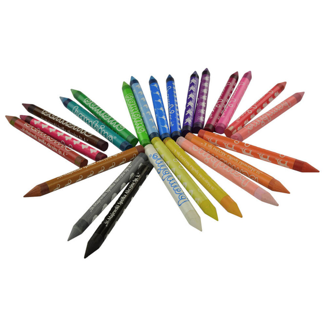 Kredki świecowe glinka kaolinowa + temperówka 24 kolory BAMBINO