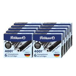 Naboje wkłady pióra wiecznego atramentowe krótkie 4001 czarne 60szt PELIKAN