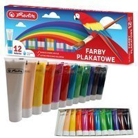 Farby plakatowe w tubkach 30ml 12 kolorów HERLITZ