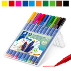 Pisaki flamastry mazaki trójkątne plastikowym etui Triplus 10szt STAEDTLER