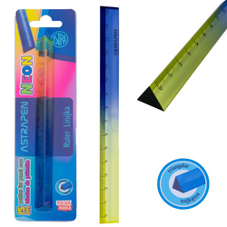 Linijka trójkątna 15cm o trójkątnym przekroju Neon ASTRA