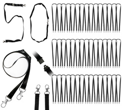 Smycz do identyfikatora 80cm z dwoma karabińczykami i bezpiecznikiem 50szt