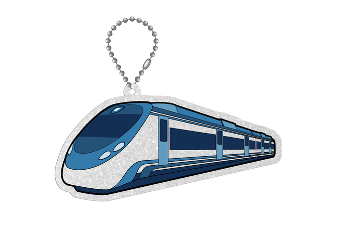 Brelok breloczek gadżet odblaskowy odblask zawieszka pociąg pendolino