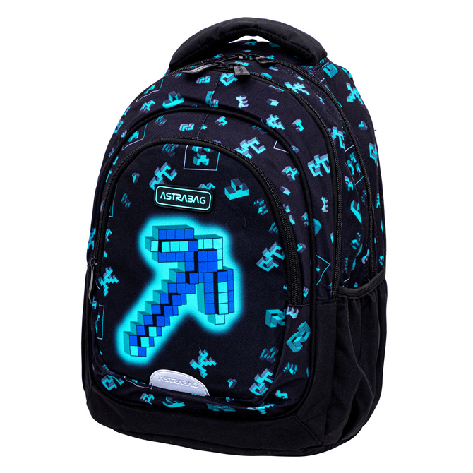 Plecak szkolny Minecraft Dark Pixel AB330 3 komorowy 20l ASTRABAG