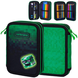 Piórnik podwójny dwukomorowy z wyposażeniem 32el Minecraft Pixel Hero ASTRA