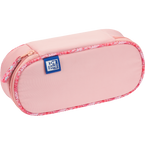 Piórnik kosmetyczka etui usztywniany z klapką brzoskwiniowy Flowers OXFORD