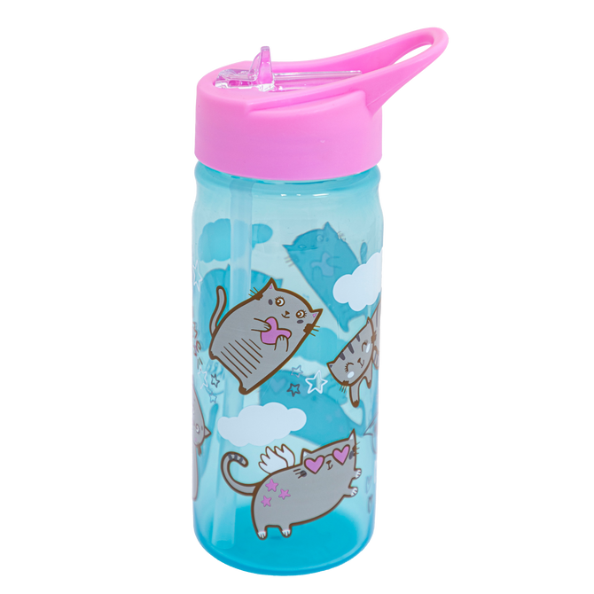 Bidon na wodę AQUA PURE butelka z rurką 450ml z kotkami Meow ASTRA