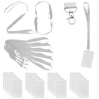 Identyfikator pionowy holder A7 kieszonka 81x110mm +smycz 90cm x 20kpl