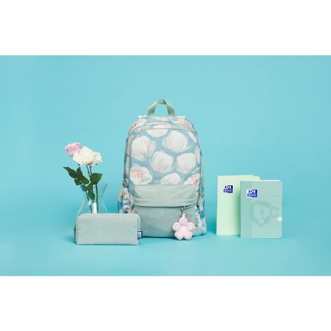 Plecak szkolny młodzieżowy miętowy kwiatki 26l Bloom OXFORD
