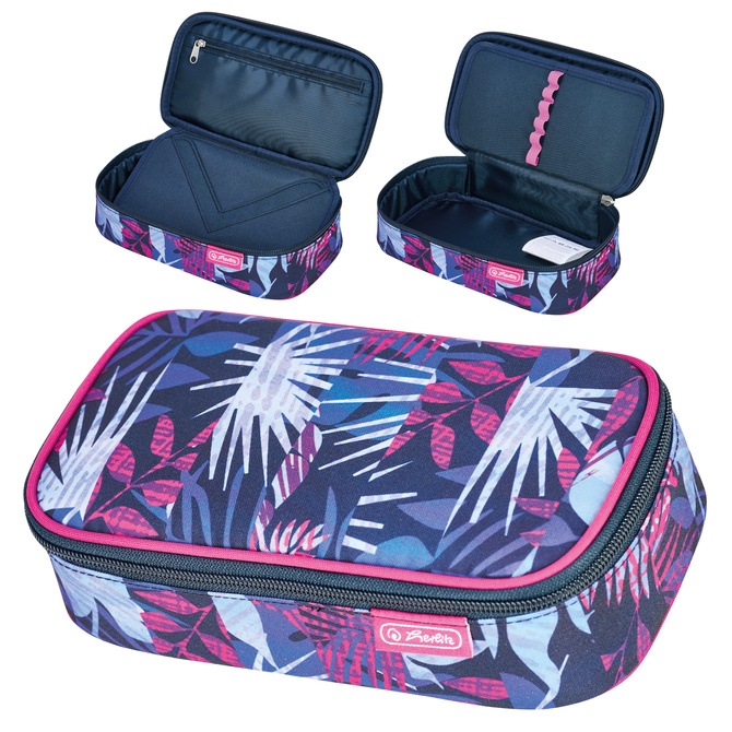 Piórnik kosmetyczka etui usztywniany klapką duży XXL BeatBox Flower HERLITZ