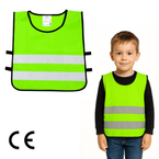 Kamizelka odblaskowa ostrzegawcza zielona dla dzieci przedszkolaków 42x45cm
