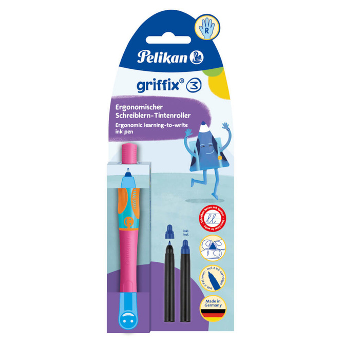 Pióro kulkowe Griffix 3 dla dzieci Praworęcznych różowe Lovely Pink PELIKAN
