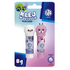 Klej w sztyfcie 8g szkolny zmywalny Animals zwierzątka ASTRA blister 2szt