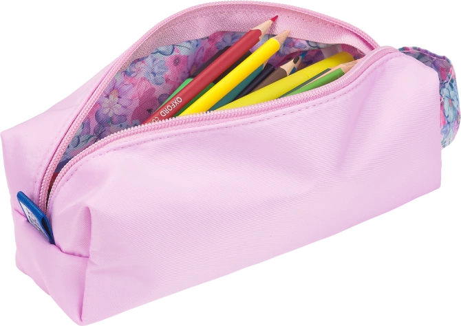 Piórnik kosmetyczka etui saszetka różowy kwiatki flowers OXFORD