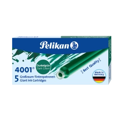Naboje wkłady pióra wiecznego atramentowe długie 4001 zielone 5szt PELIKAN