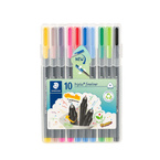 Cienkopisy trójkątne linia 0,3mm w platikowym etui Triplus 10szt STAEDTLER