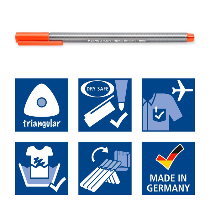Cienkopisy trójkątne linia 0,3mm w platikowym etui Triplus 10szt STAEDTLER
