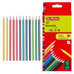 Kredki ołówkowe trójkątne niełamliwe 12kol HERLITZ