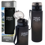 Bidon na wodę butelka dziecka tritan 600ml czarny BPA FREE AQUA PURE ASTRA