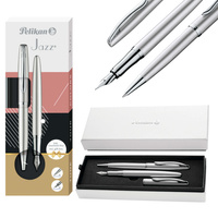 Zestaw pióro wieczne + długopis srebrne prezent Silver Jazz Noble PELIKAN