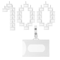 Identyfikator na kartę z klipsem żabką twardy plastik holder typ K 100szt