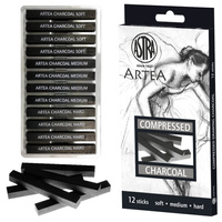 Węgiel rysunkowy prasowany rysowania 12szt ASTRA