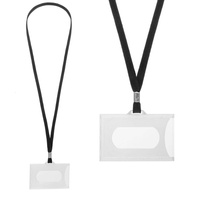 Identyfikator na kartę twardy holder typ K czarna smycz plastikowy 59x92mm 