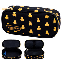 Piórnik kosmetyczka etui usztywniany z klapką misie Golden Teddy AC6 ASTRA