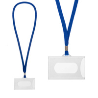 Identyfikator na kartę twardy holder typ K niebieska smycz plastik 59x92mm