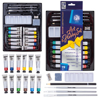 Zestaw artystyczny farby akrylowe pędzle 19el na prezent Art&Hobby ASTRA