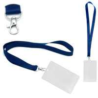 Identyfikator pionowy holder A7 przezroczysty targowy 81x110mm + smycz 90cm