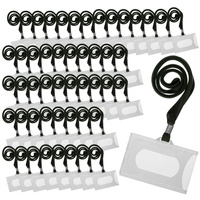 Identyfikator na kartę twardy holder K czarna smycz plastik 59x92mm 50szt