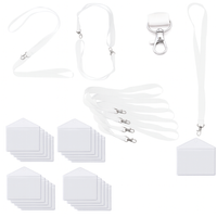 Identyfikator poziomy holder kieszonka 100x65mm +smycz 90cm x20kpl