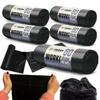 Worki na śmieci odpady zmieszane mocne czarne LDPE ATEST 60l 50szt SIPEKO