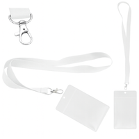 Identyfikator pionowy holder A7 przezroczysty targowy 81x110mm + smycz